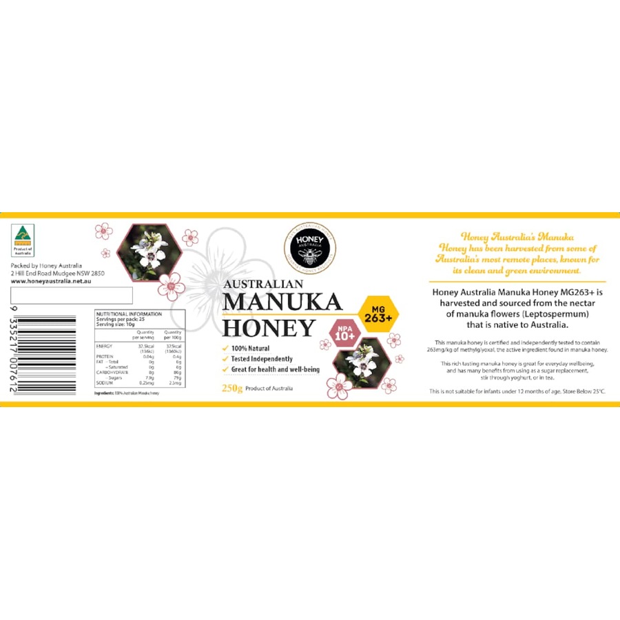 Honey Australia Australian Manuka Honey MGO 263+ 250g