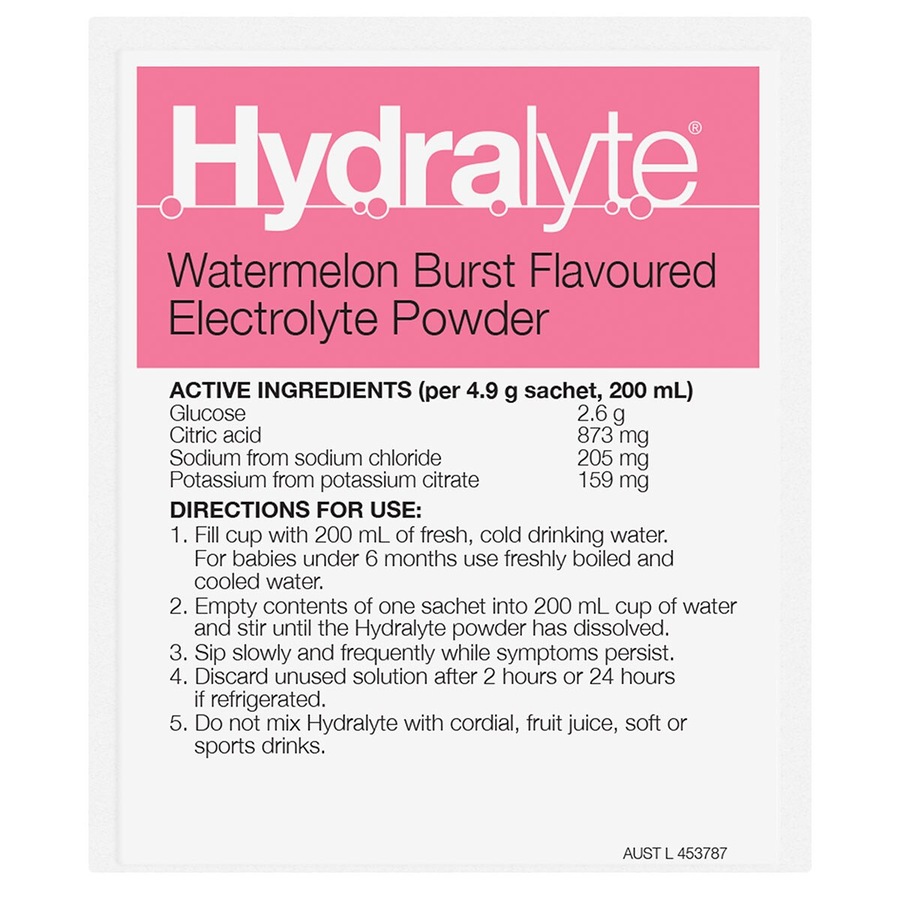 Hydralyte Electrolyte Powder Fruity Bliss Multi-Flavour 24 x 4.9g Sachets