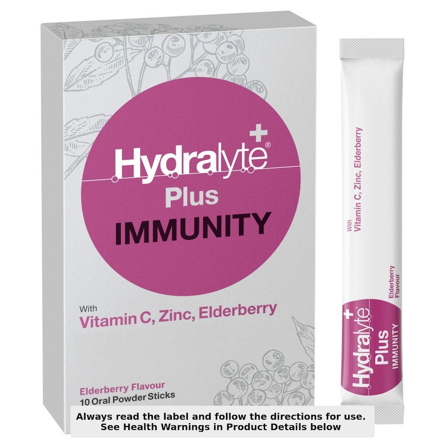 Hydralyte Plus Immunity Powder Sticks 10 Pack