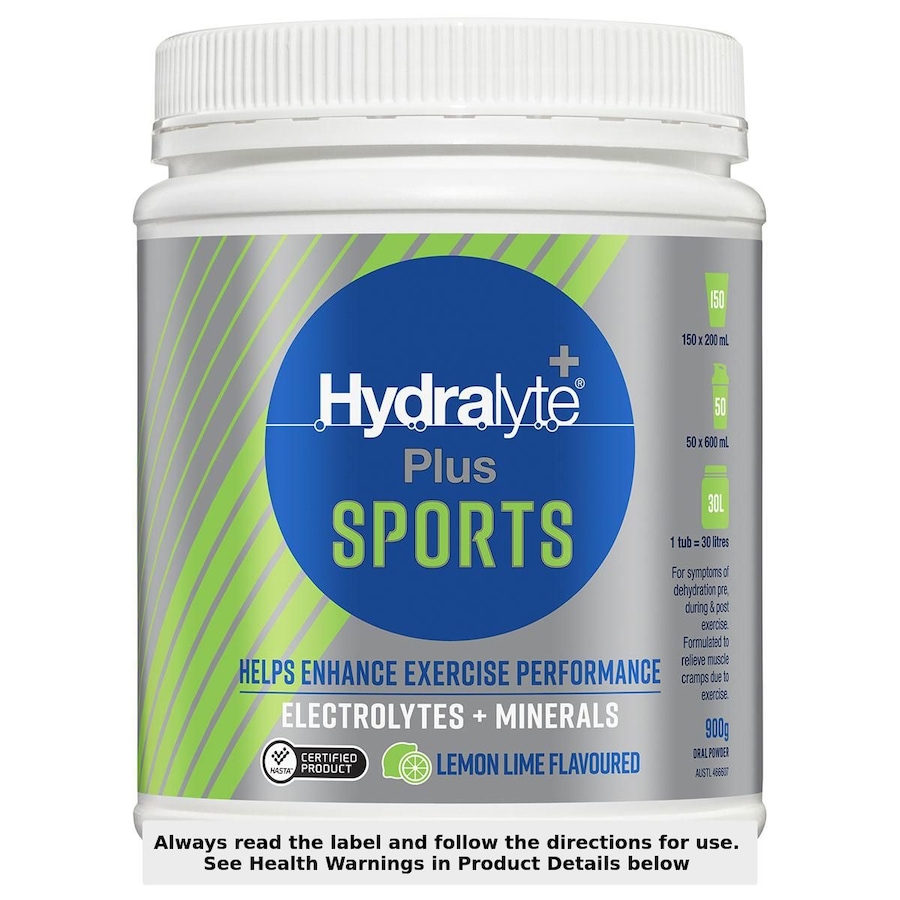Hydralyte Plus Sports Electrolyte Powder Lemon Lime 900g