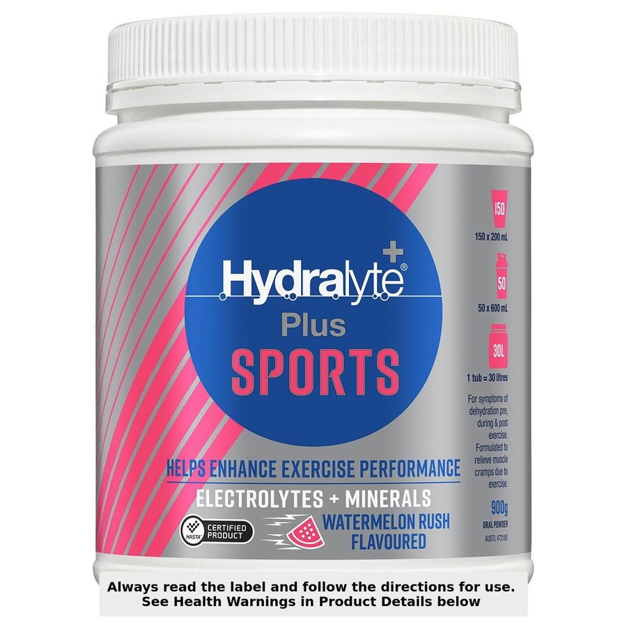 Hydralyte Plus Sports Electrolyte Powder Watermelon 900g