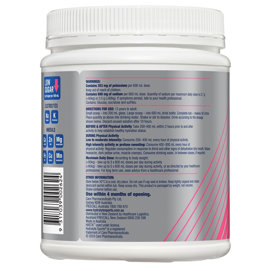 Hydralyte Plus Sports Electrolyte Powder Watermelon 900g