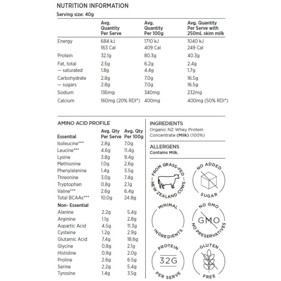 Inca Organics Organic Whey Protein Powder Natural 400g