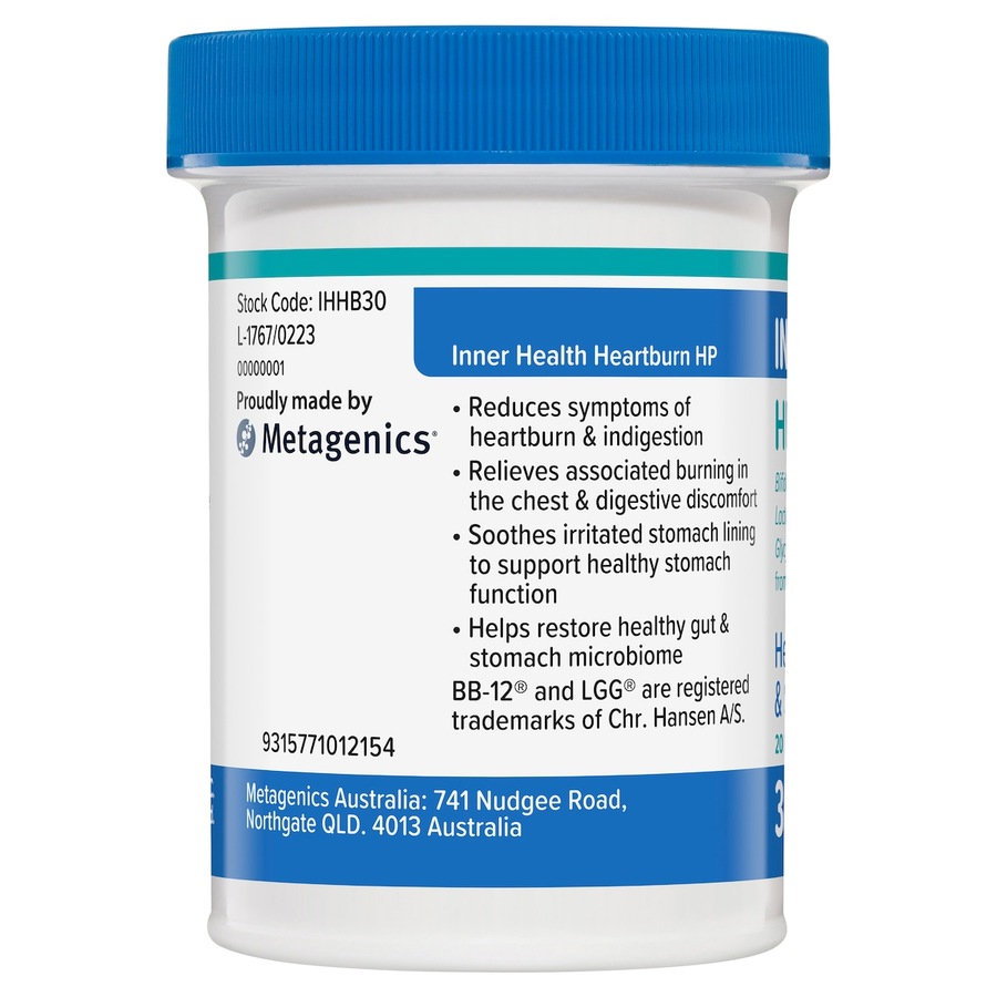 Inner Health Heartburn HP Probiotic 30 Capsules