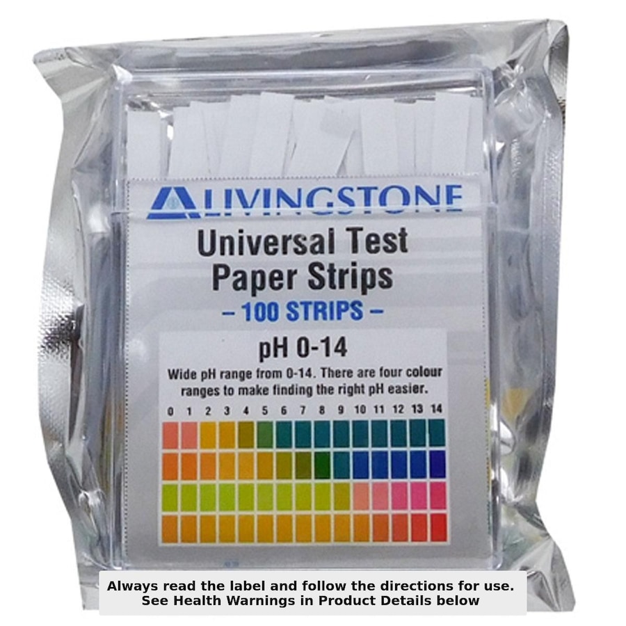 Livingstone Universal Test Paper Strips pH 0-14 100 Pack