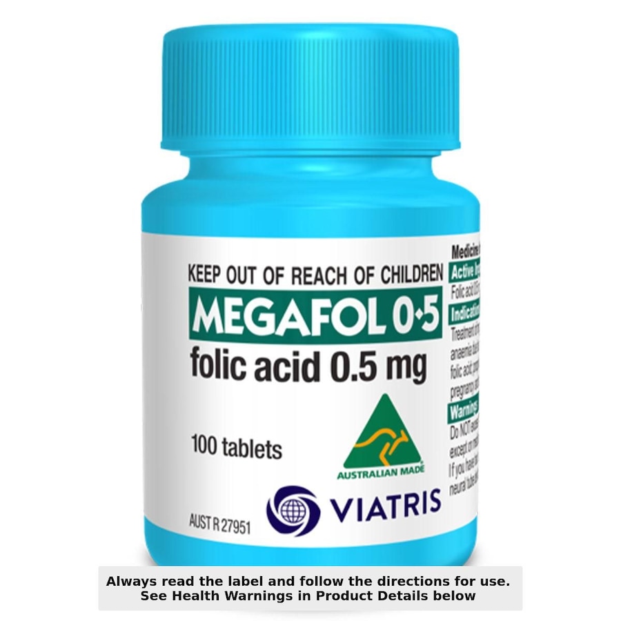 Megafol Folic Acid (0.5mg) 100 Tablets