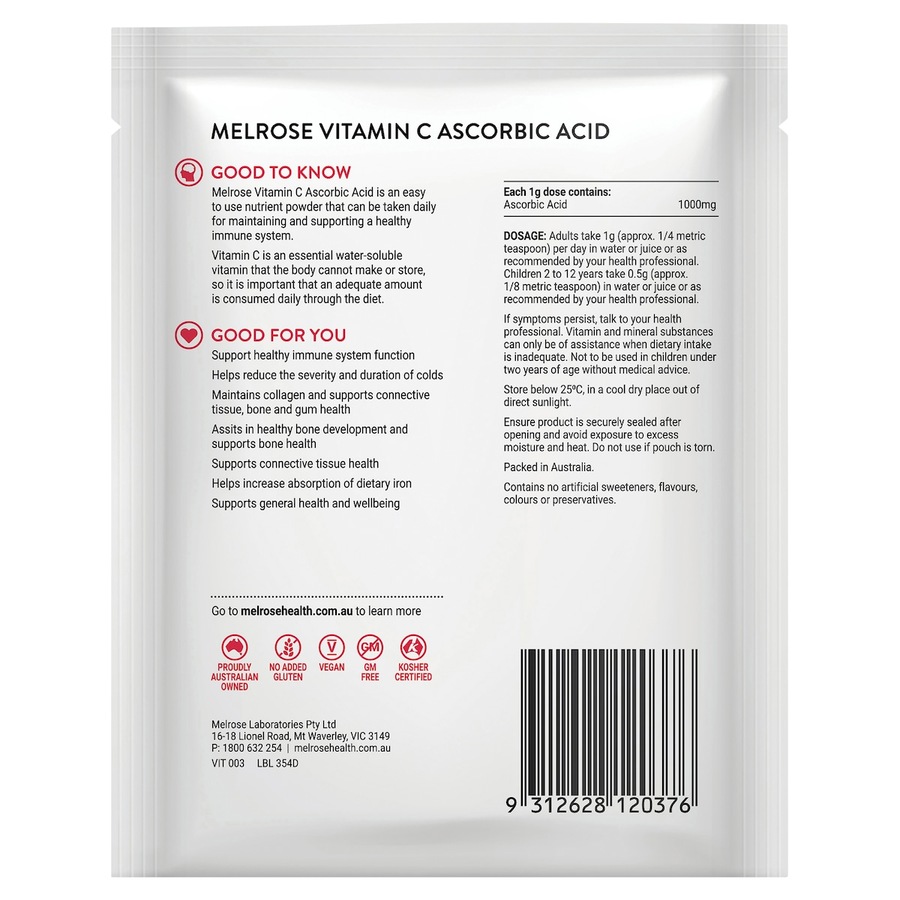 Melrose Vitamin C Ascorbic Acid Powder 125g