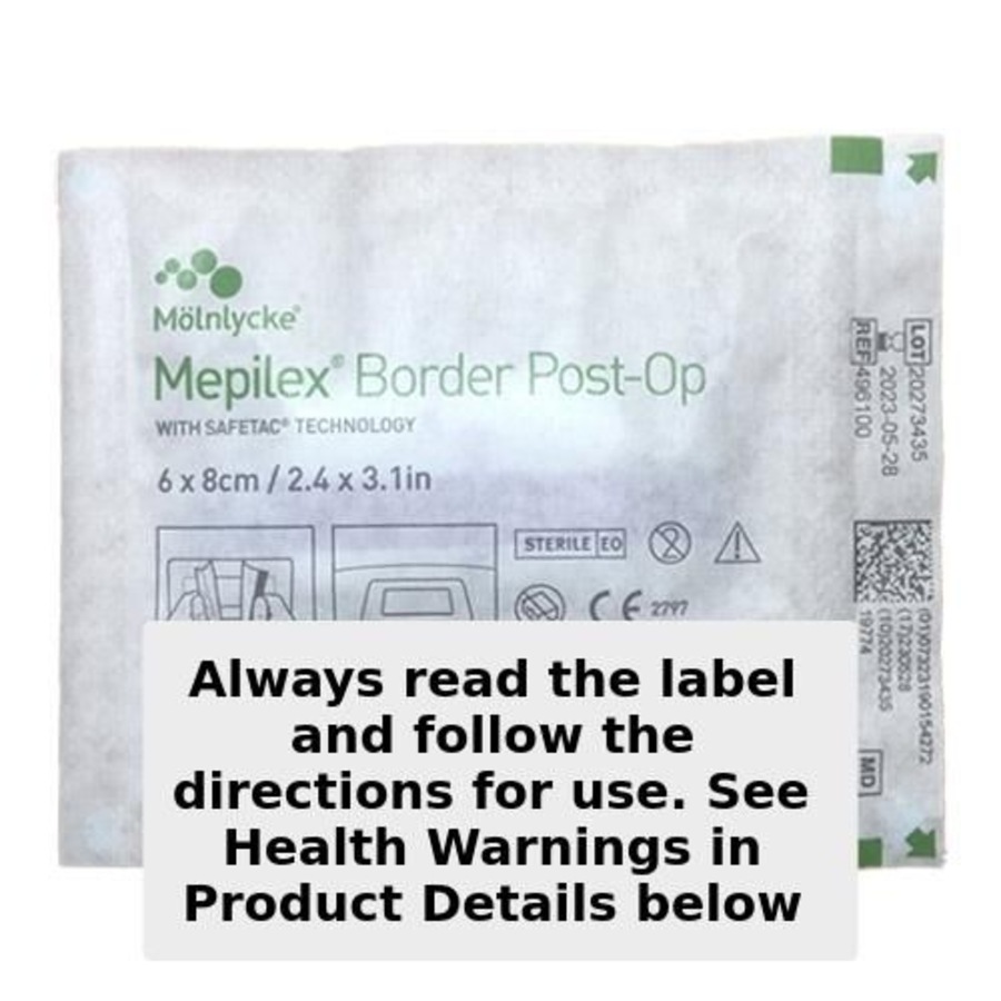 Mepilex Border Post-Op Wound Dressing 496100 6cm x 8cm Single
