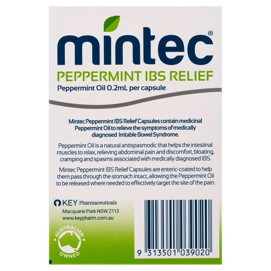 Mintec IBS Relief Peppermint Oil 0.2ml 60 Capsules