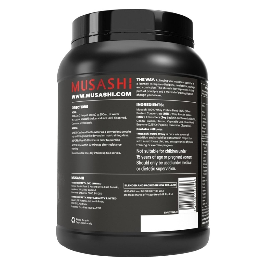 Musashi 100% Whey Protein Powder Chocolate 900g