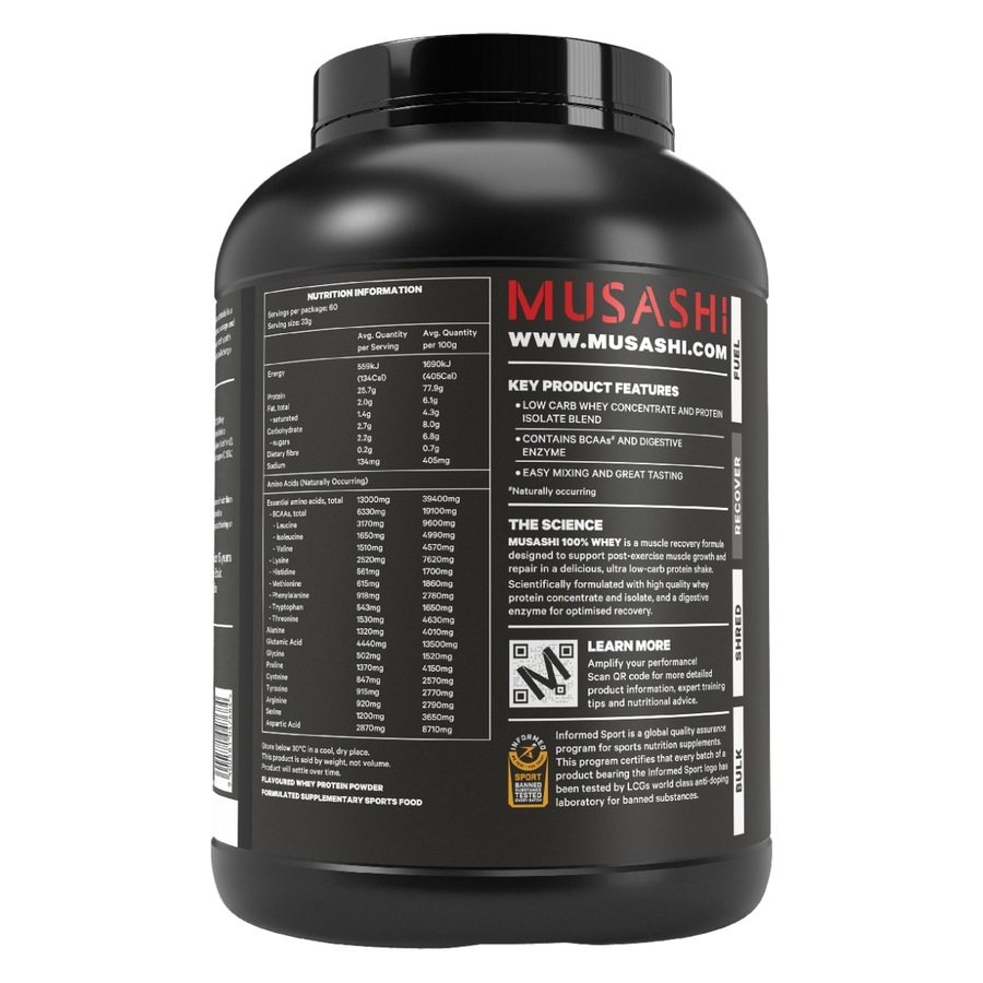 Musashi 100% Whey Protein Powder Vanilla 2kg