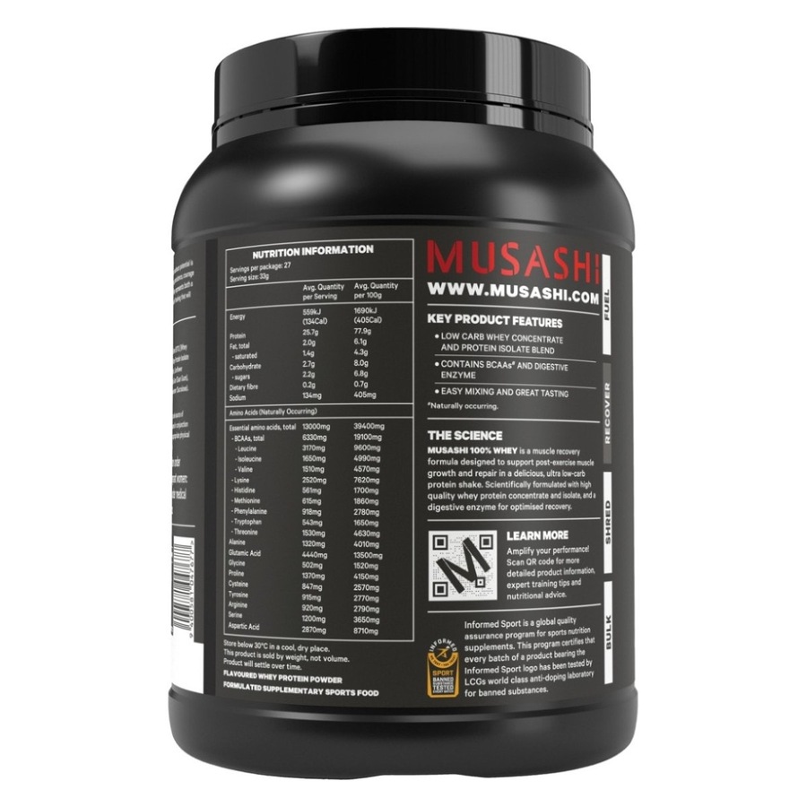 Musashi 100% Whey Protein Powder Vanilla 900g