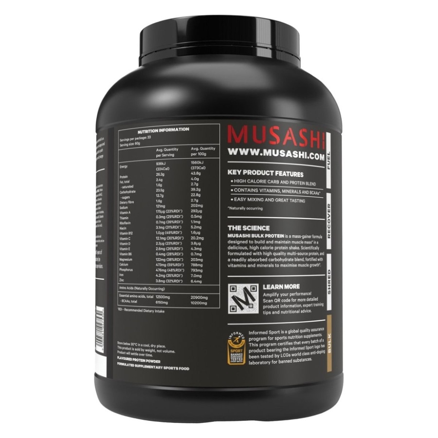 Musashi Bulk Protein Powder Chocolate 2kg