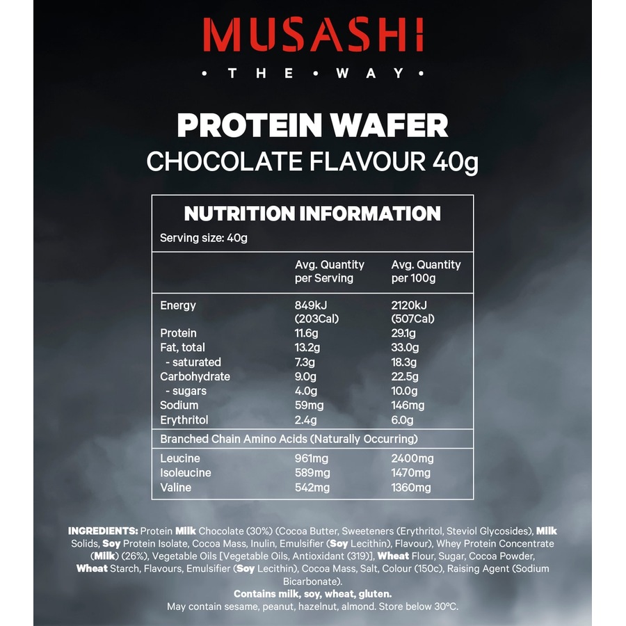 Musashi Chocolate Protein Wafer 12 x 40g