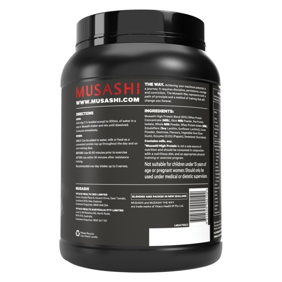 Musashi High Protein Powder Chocolate 900g