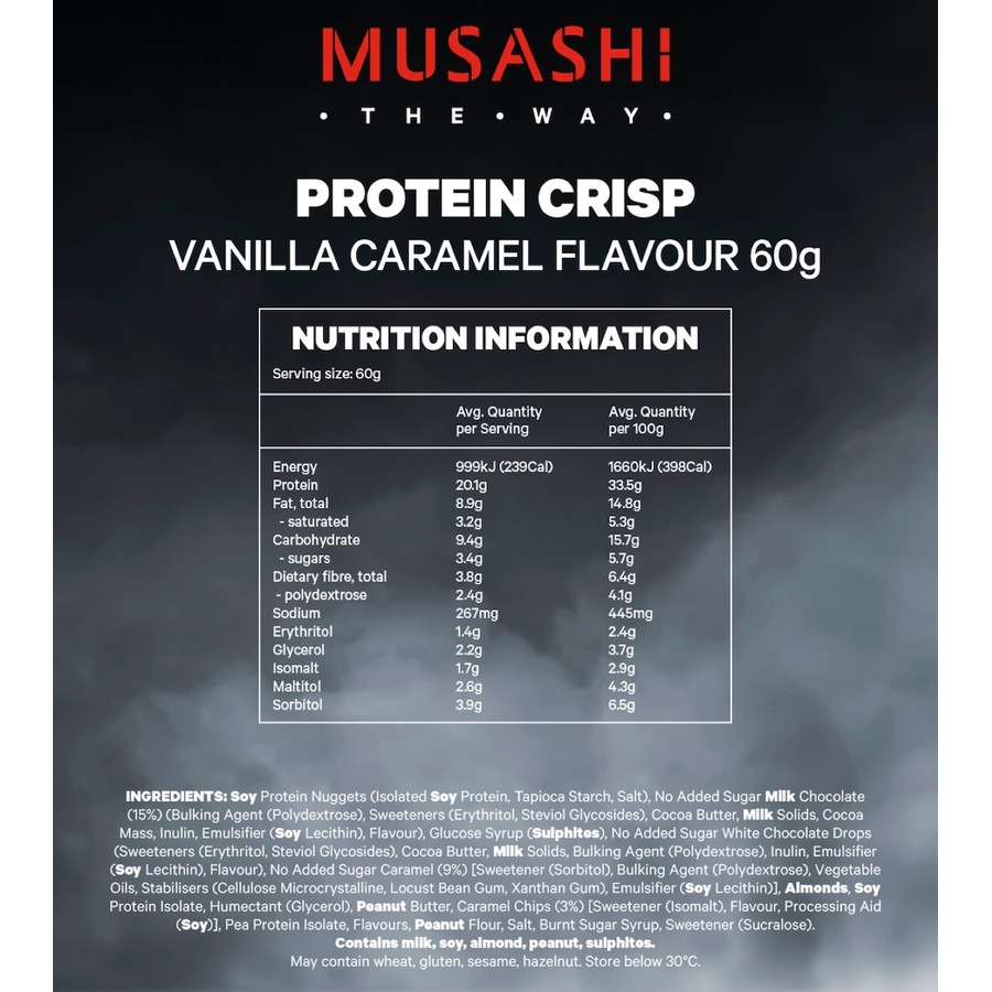 Musashi Protein Crisp Bar Vanilla Caramel 12 x 60g