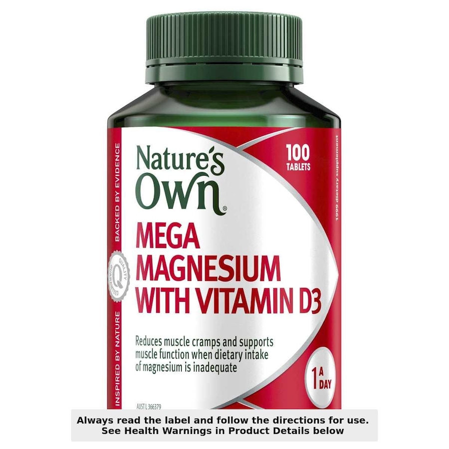 Nature's Own Mega Magnesium with Vitamin D3 100 Tablets