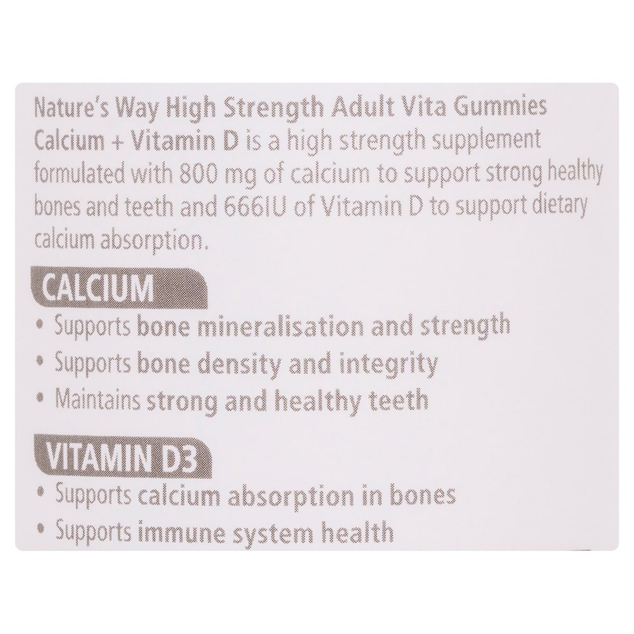 Nature's Way High Strength Adult Vita Gummies Calcium + Vitamin D 60 Pack