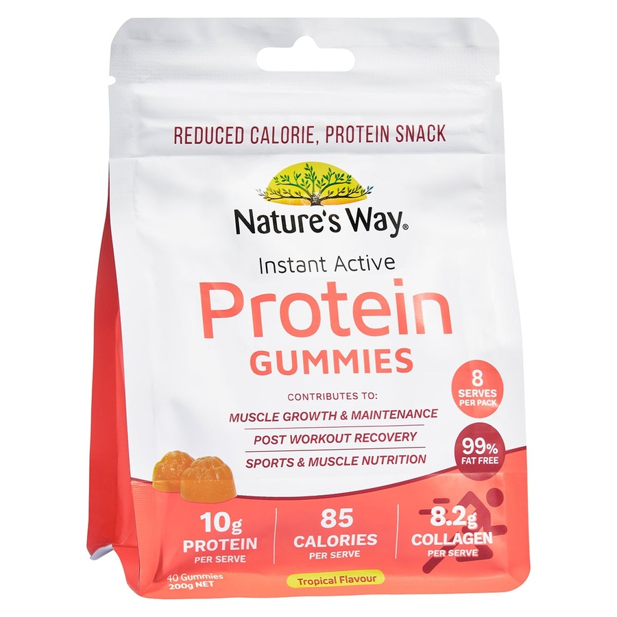 Nature's Way Instant Active Protein Gummies Tropical 40 Pack