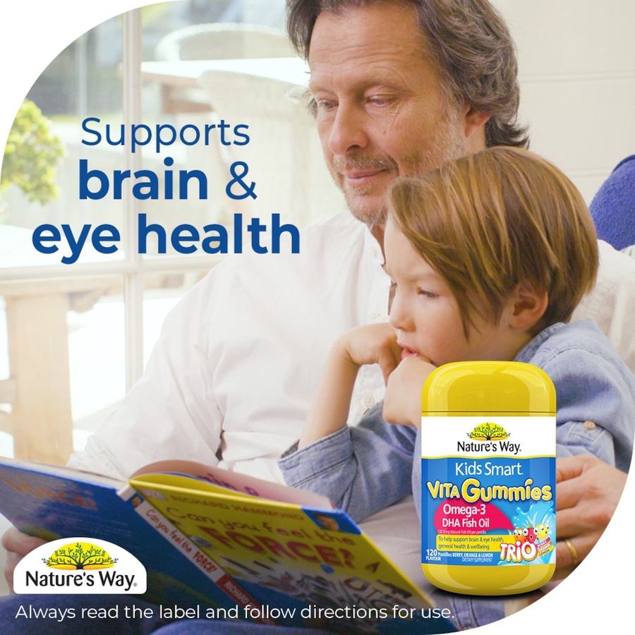 Nature's Way Kids Smart Vita Gummies Omega 3 Fish Oil Trio 120 Pack