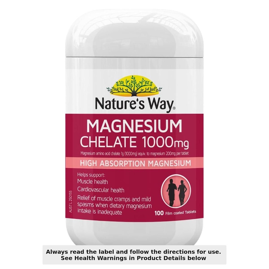 Nature's Way Magnesium Chelate 1000mg 100 Tablets