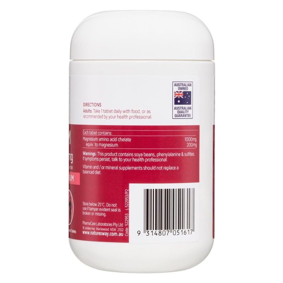 Nature's Way Magnesium Chelate 1000mg 100 Tablets