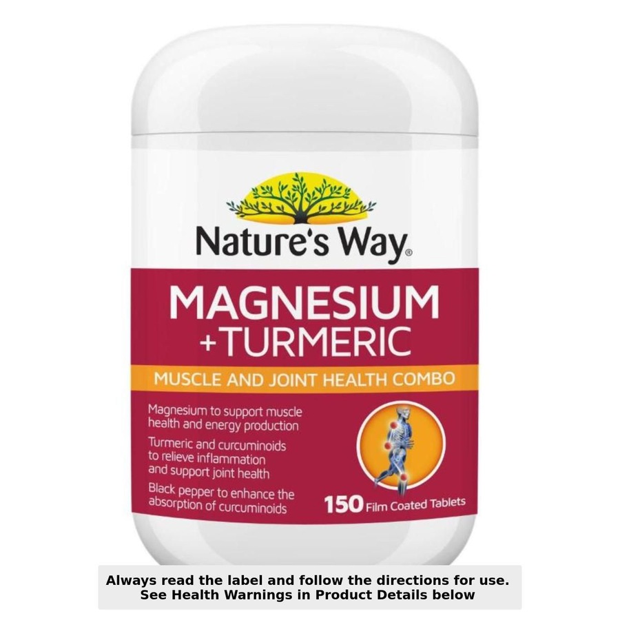 Nature's Way Magnesium + Turmeric 150 Tablets
