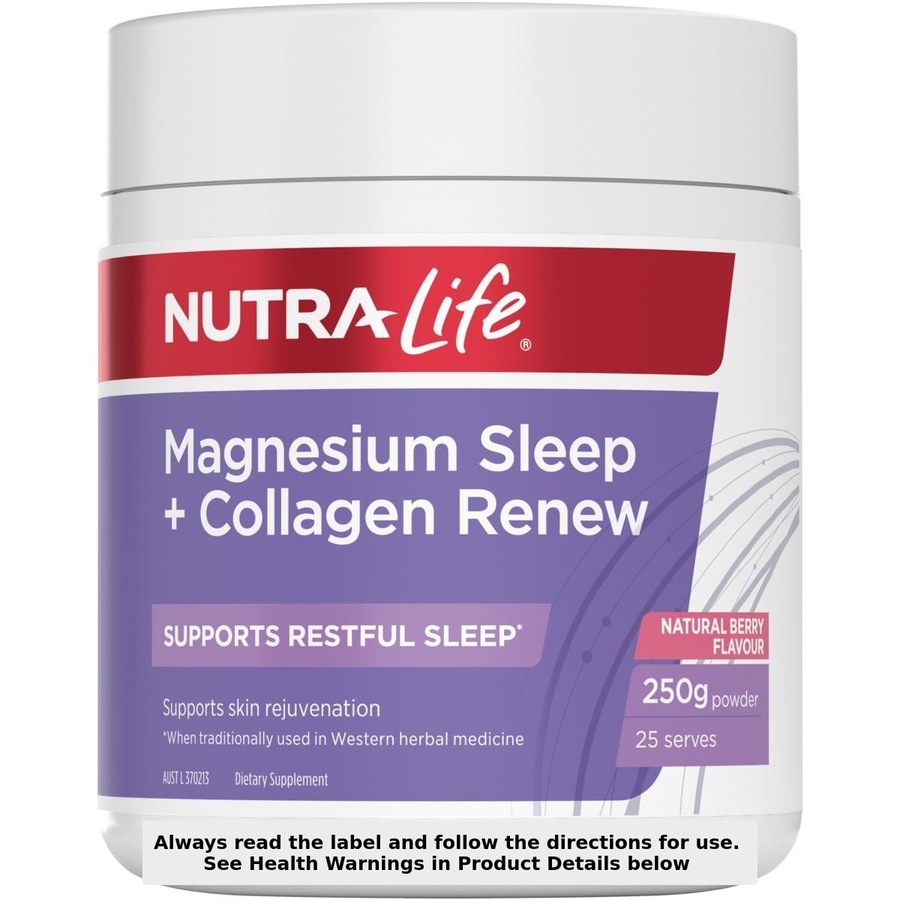 Nutra-Life Magnesium Sleep + Collagen Renew Powder 250g