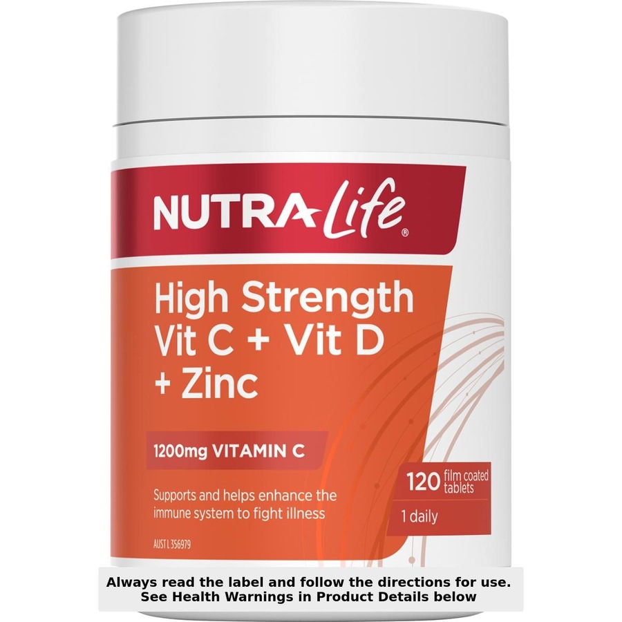 Nutra-Life Vitamin C 1200 + D + Zinc 120 Tablets