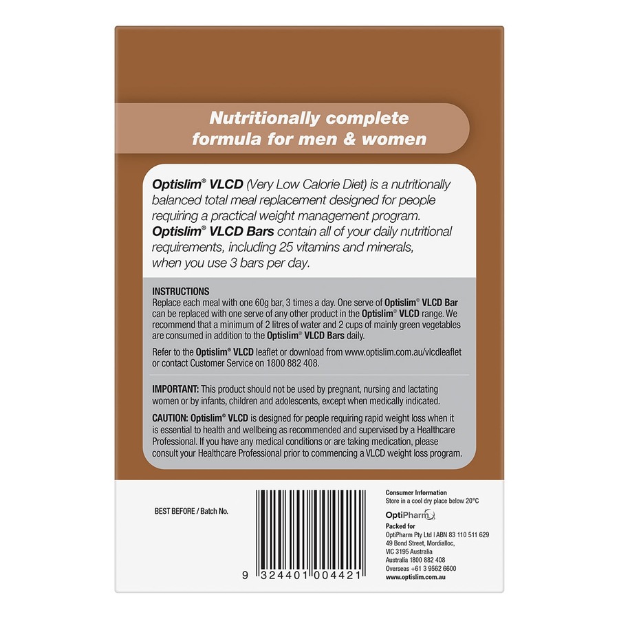 Optislim VLCD Bars Choc Fudge - 5 x 60g