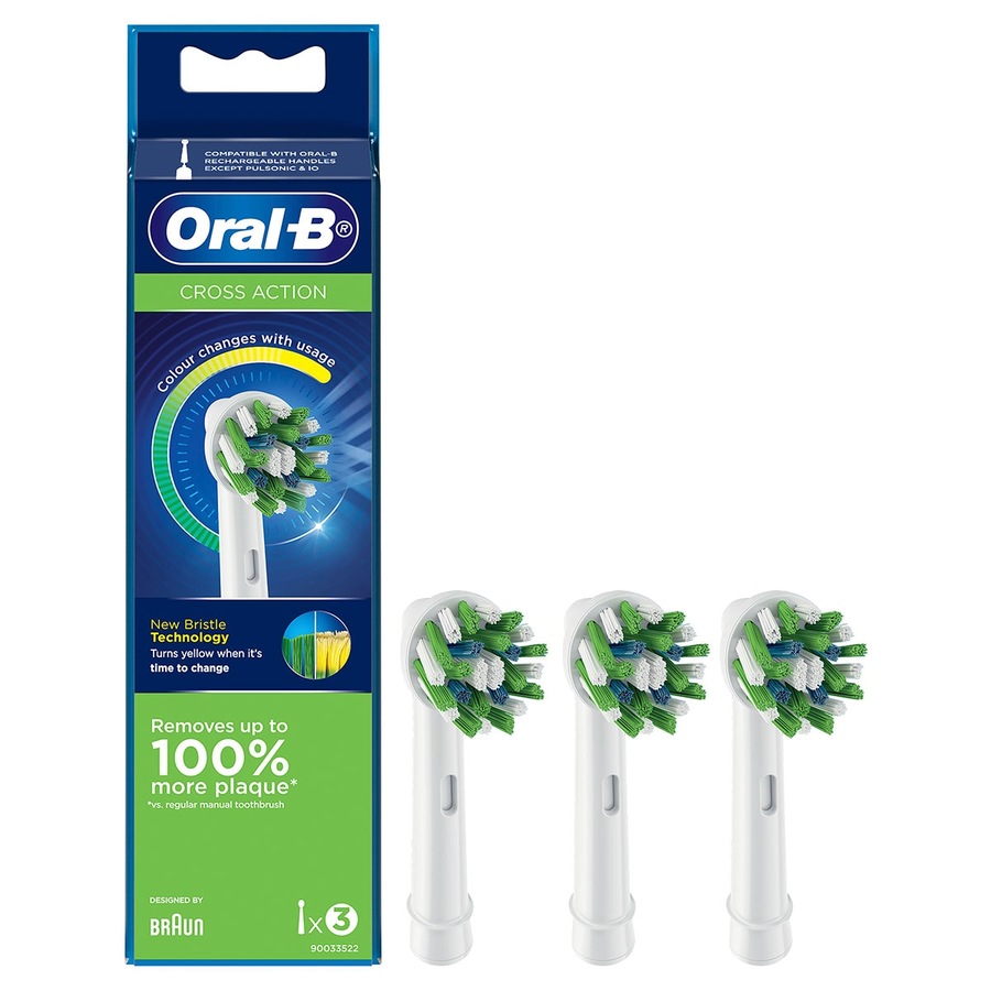 Oral B CrossAction Electric Toothbrush Heads 3 Pack