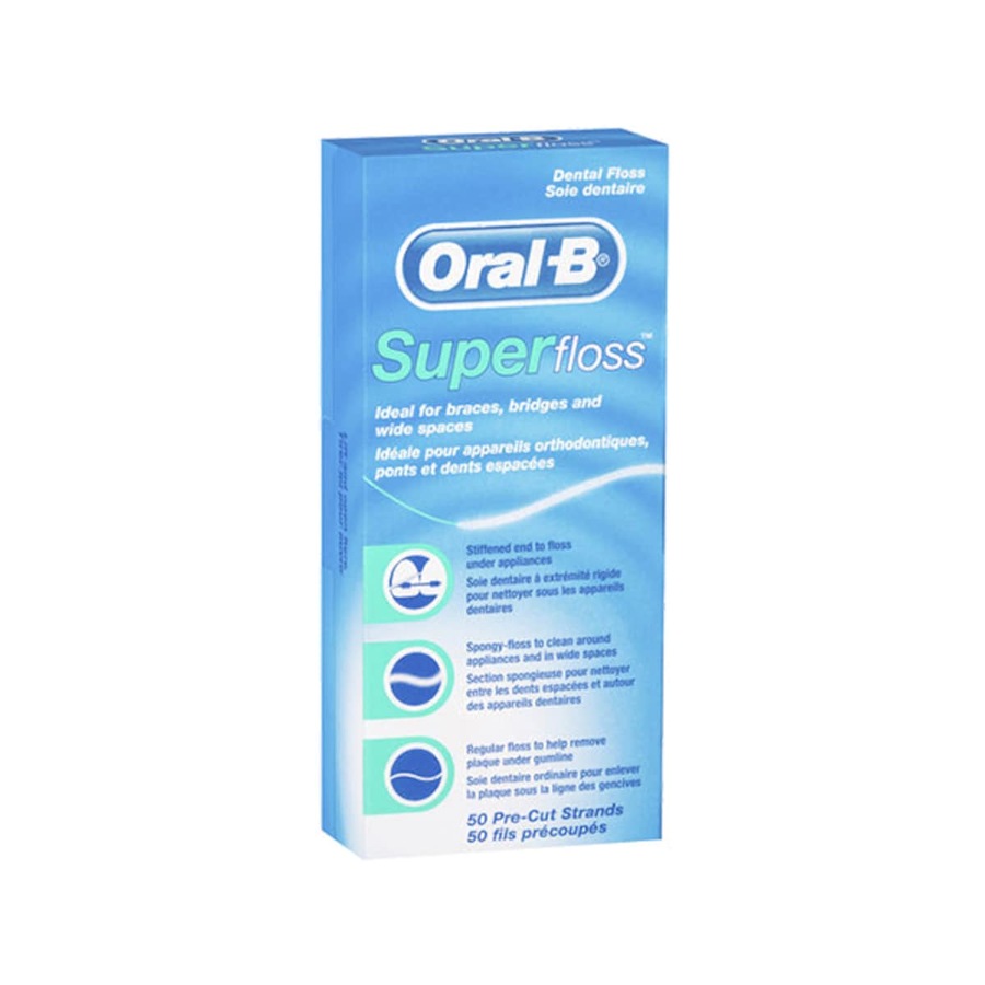 Oral B Superfloss Dental Floss Pre-Cut Strands 50 Pack