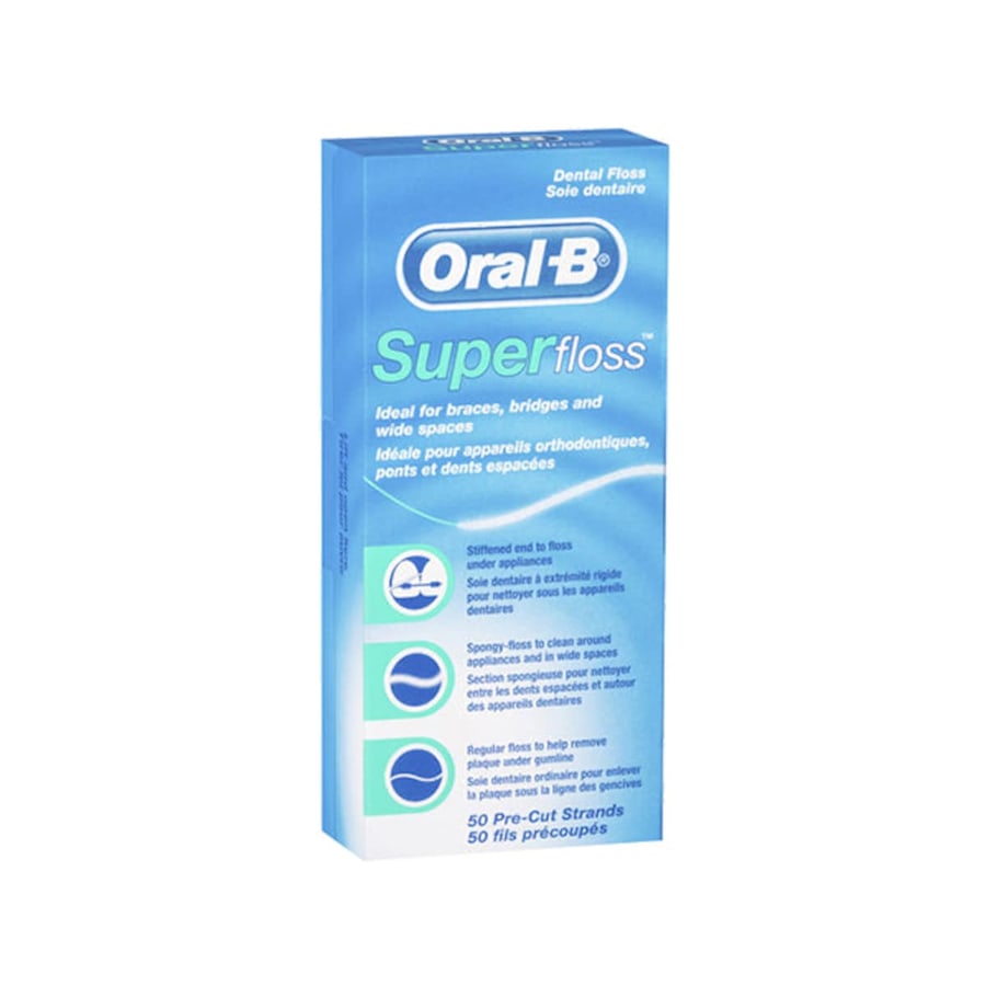Oral B Superfloss Dental Floss Pre-Cut Strands 50 Pack