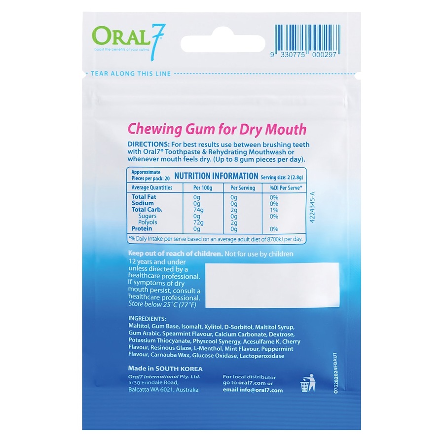 Oral Seven Moisturising Dry Mouth Gum 28g