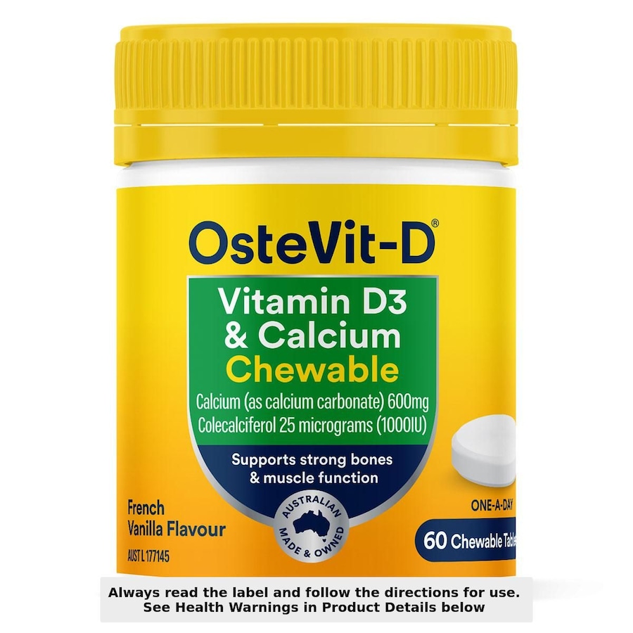 OsteVit-D Vitamin D3 & Calcium Chewables 60 Tablets