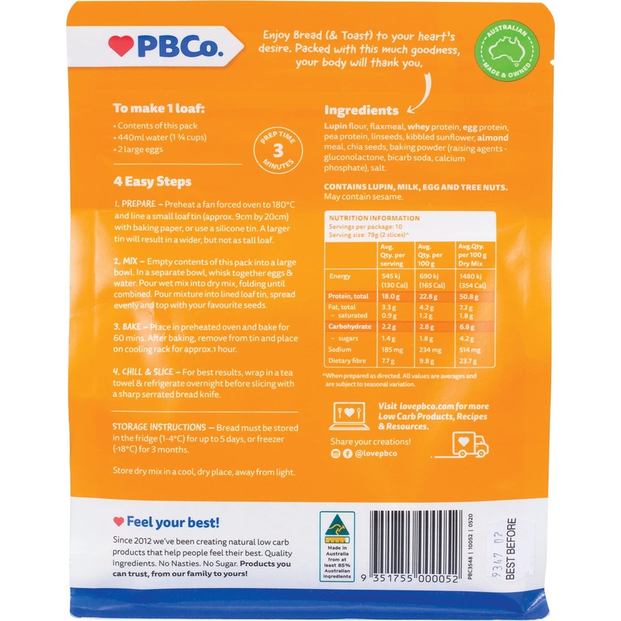 Pbco. Protein Bread Mix 330g