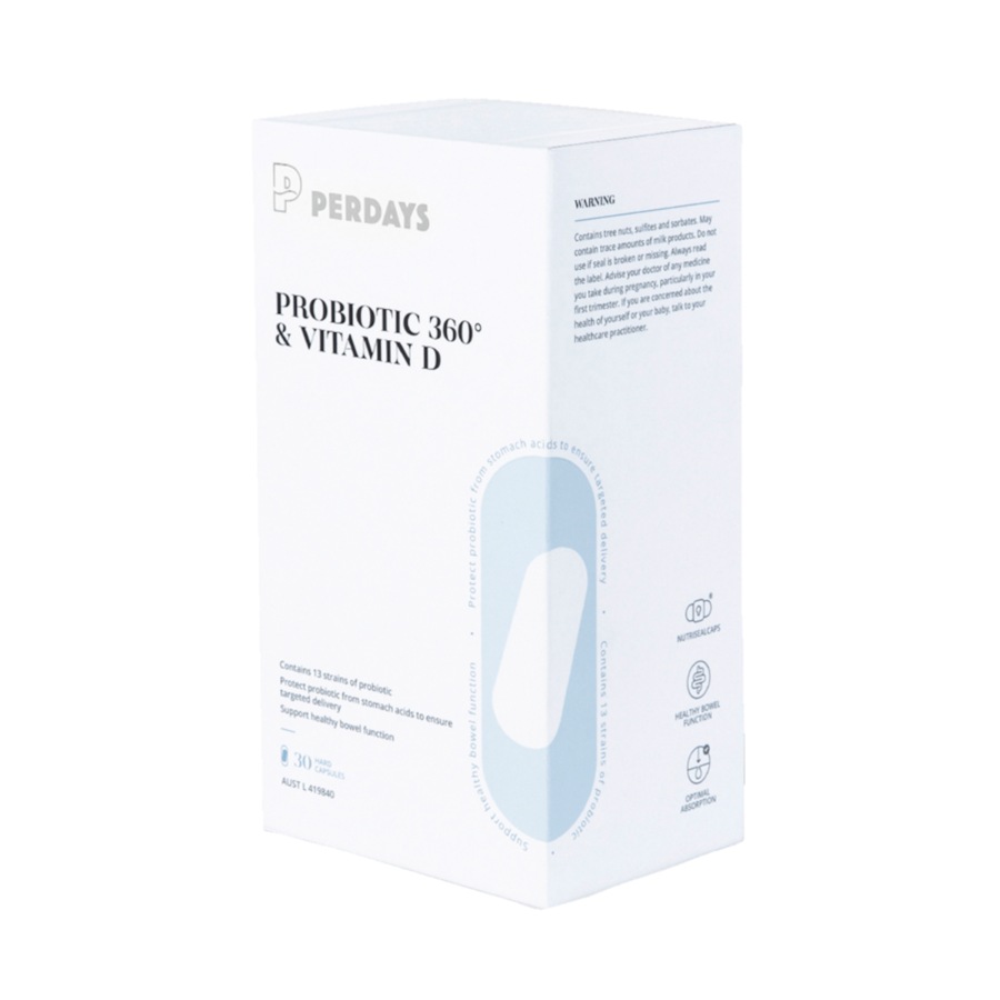 Perdays Probiotic 360 & Vitamin D 30 Capsules