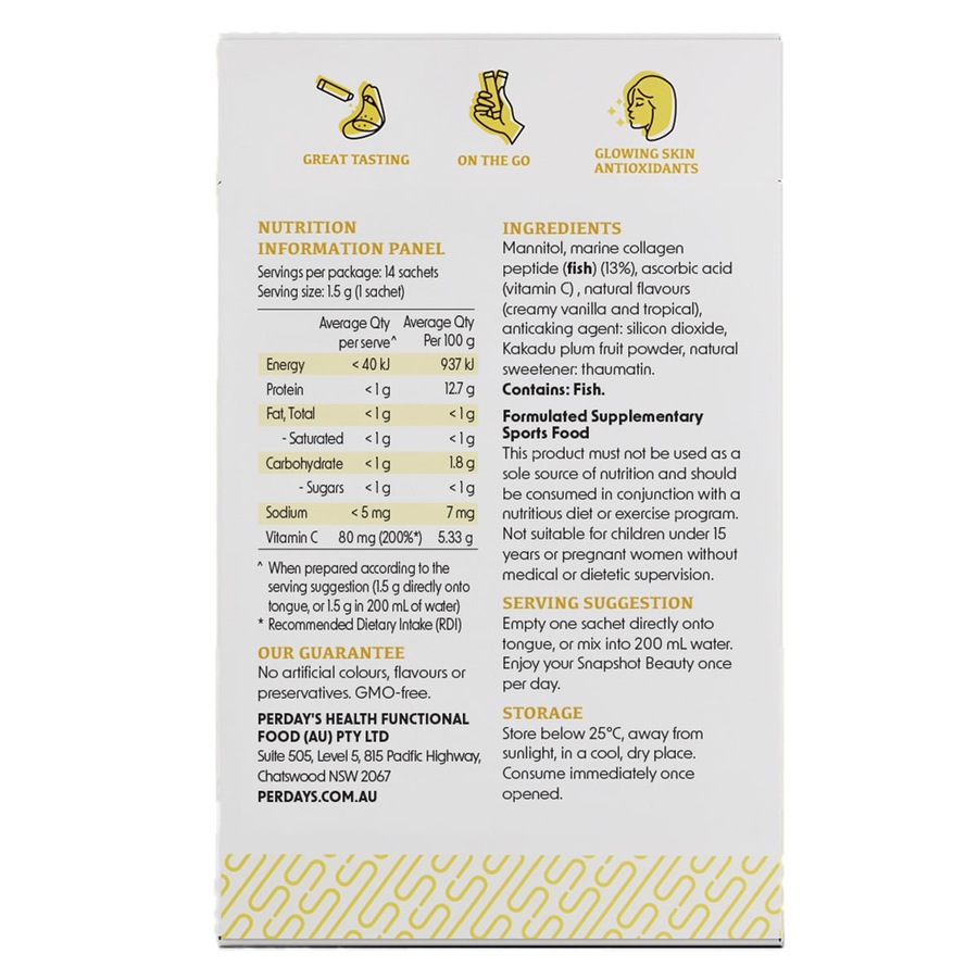 Perdays SnapShot - Beauty Pina Colada Flavour 14 x 1.5g Sachets