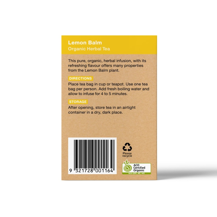 Planet Organic Lemon Balm Tea Bags 25 Pack