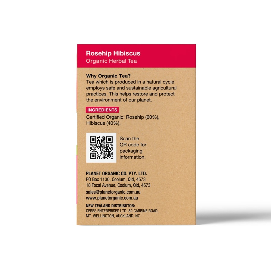 Planet Organic Rosehip Hibiscus Tea Bags 25 Pack