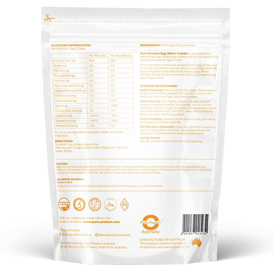 Pure Product Australia Egg White Powder 500g