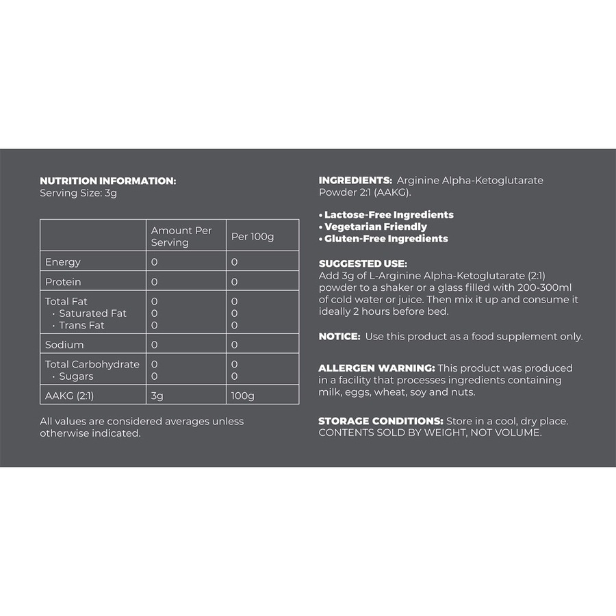 Pure Product Australia L-Arginine Alpha-Ketoglutarate 2:1 (AAKG) 500g