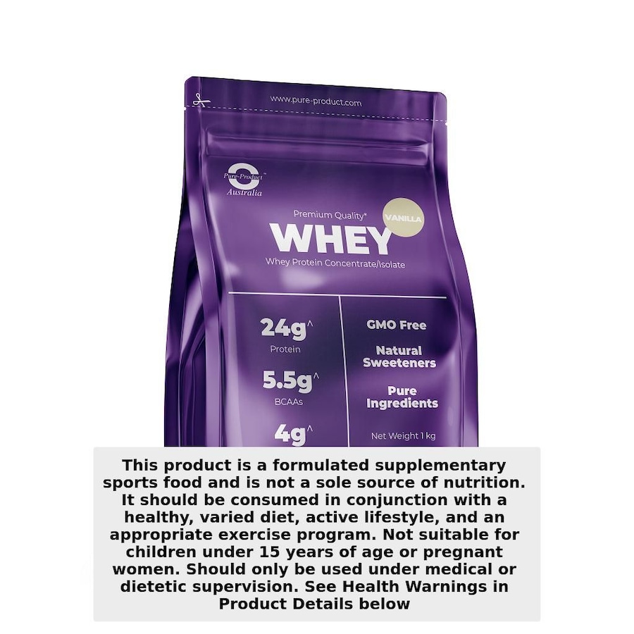 Pure Product Australia Whey Protein Concentrate/Isolate Vanilla 1Kg