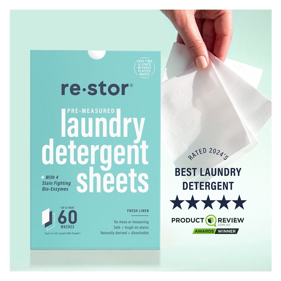 Restor Laundry Detergent Sheets Fresh Linen 60 Pack