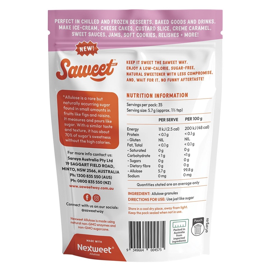 Saweet Way Pure Allulose Natural Sweetener Granules 200g