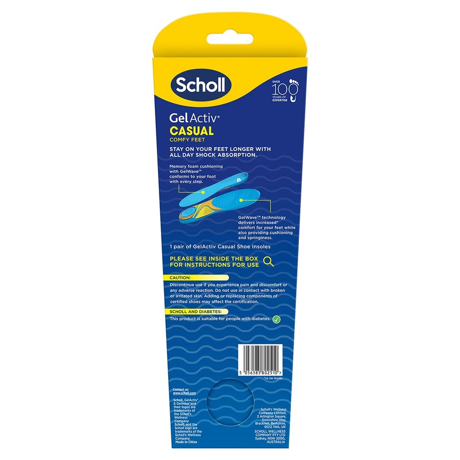 Scholl Gel Activ Casual Insoles Large 1 Pair