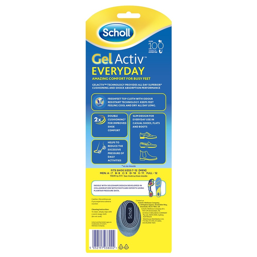 Scholl Gel Activ Insole Everyday Men 1 Pair