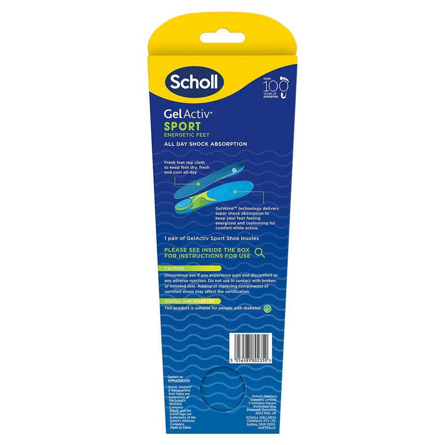 Scholl Gel Activ Sport Insoles Large 1 Pair