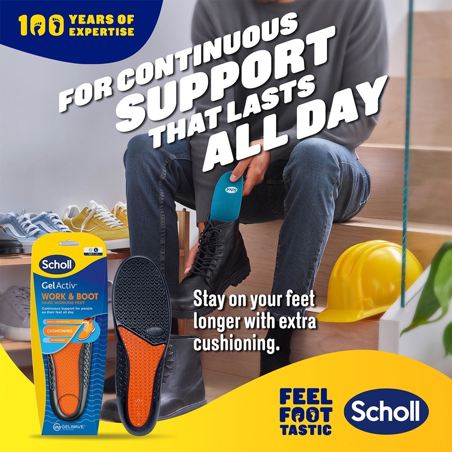 Scholl Gel Activ Work & Boot Insoles Large 1 Pair