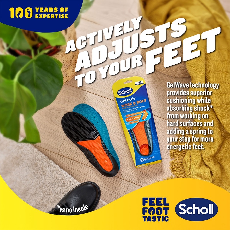 Scholl Gel Activ Work & Boot Insoles Large 1 Pair